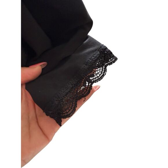 Vintage Michal Negrin Black Flowy Strapless Romper Playsuit Lagenlook Harem XS - Picture 8 of 14